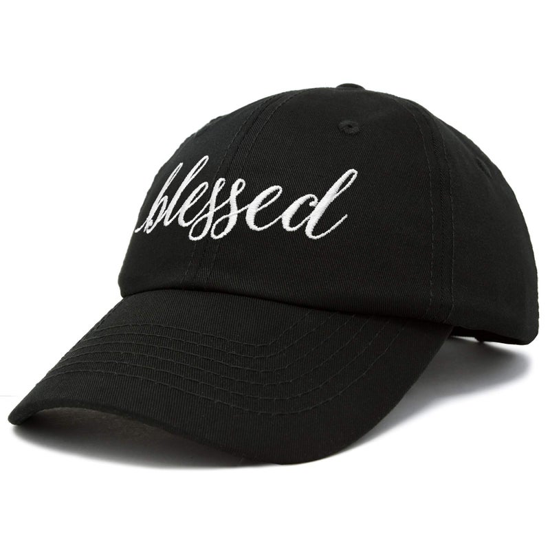 DALIX Blessed Women's Baseball Cap Soft Cotton Dad Hat in Black - Image 4